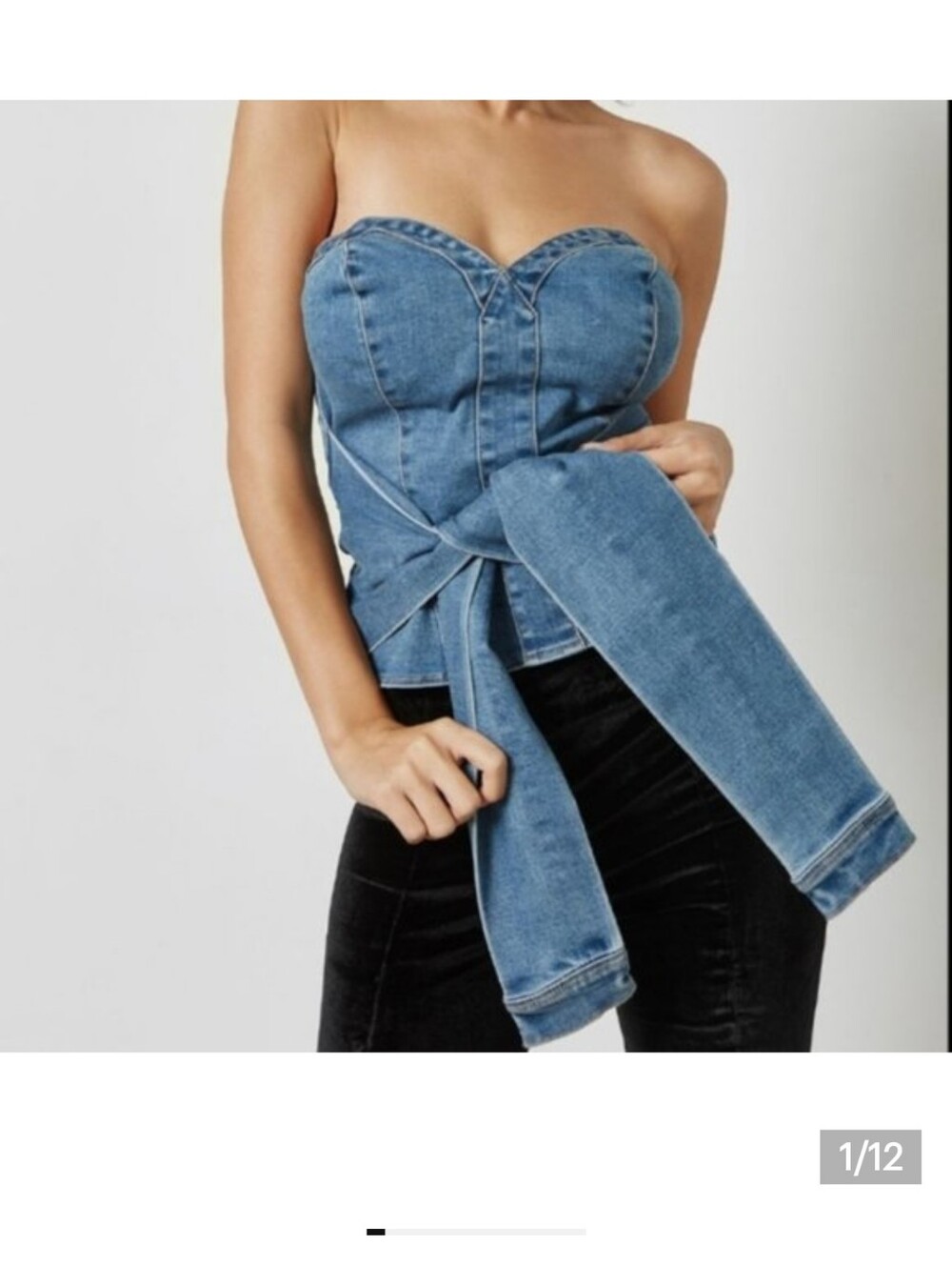 Strapless Denim Top